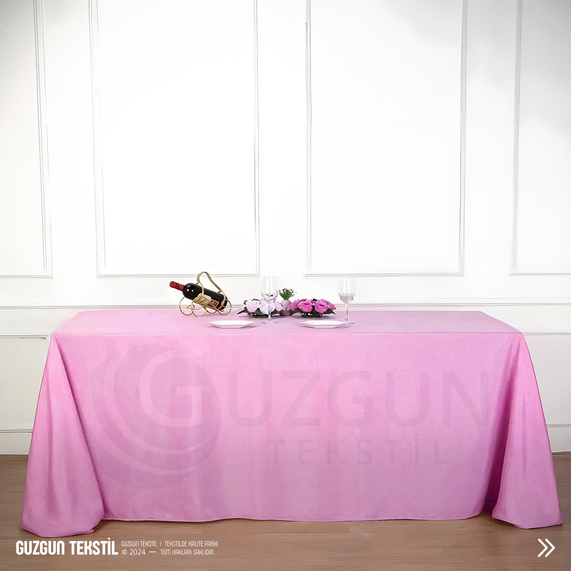 Dikdörtgen Ada Fon Masa Örtüsü - Pembe
