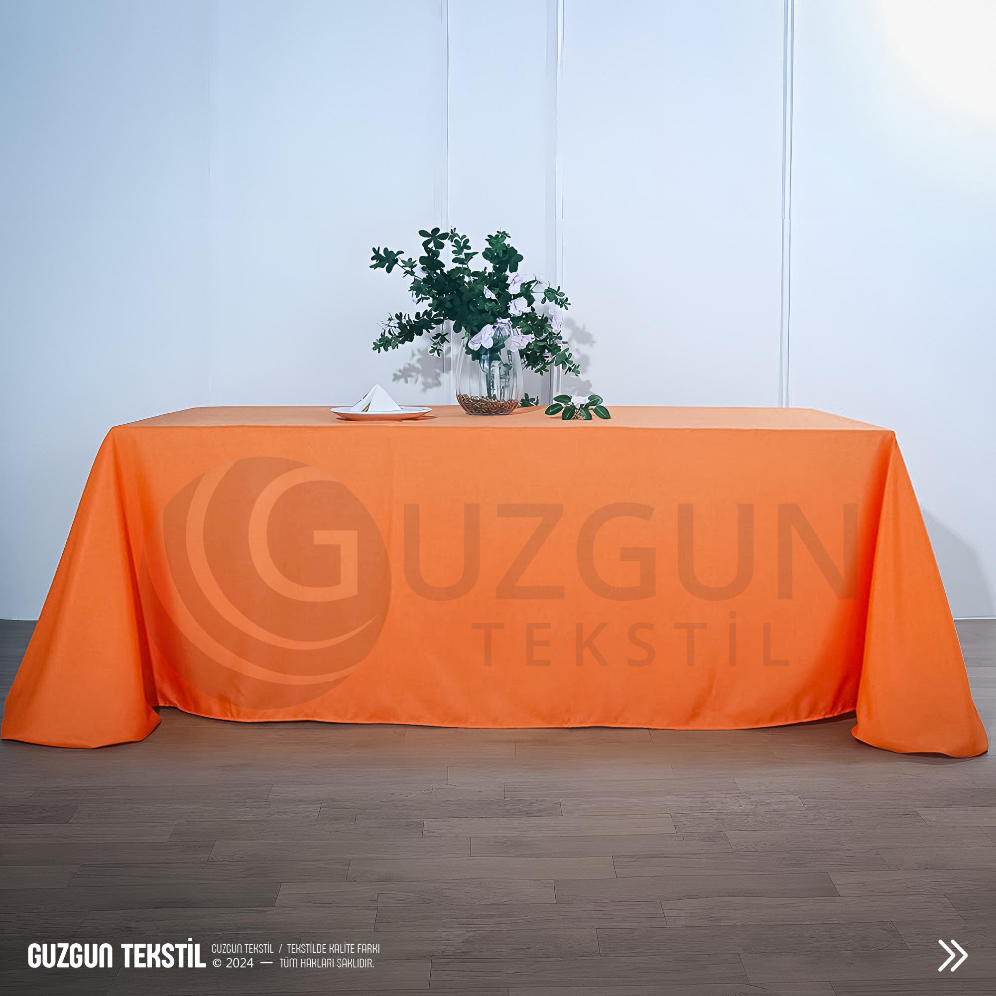 Dikdörtgen Ada Fon Masa Örtüsü - Turuncu
