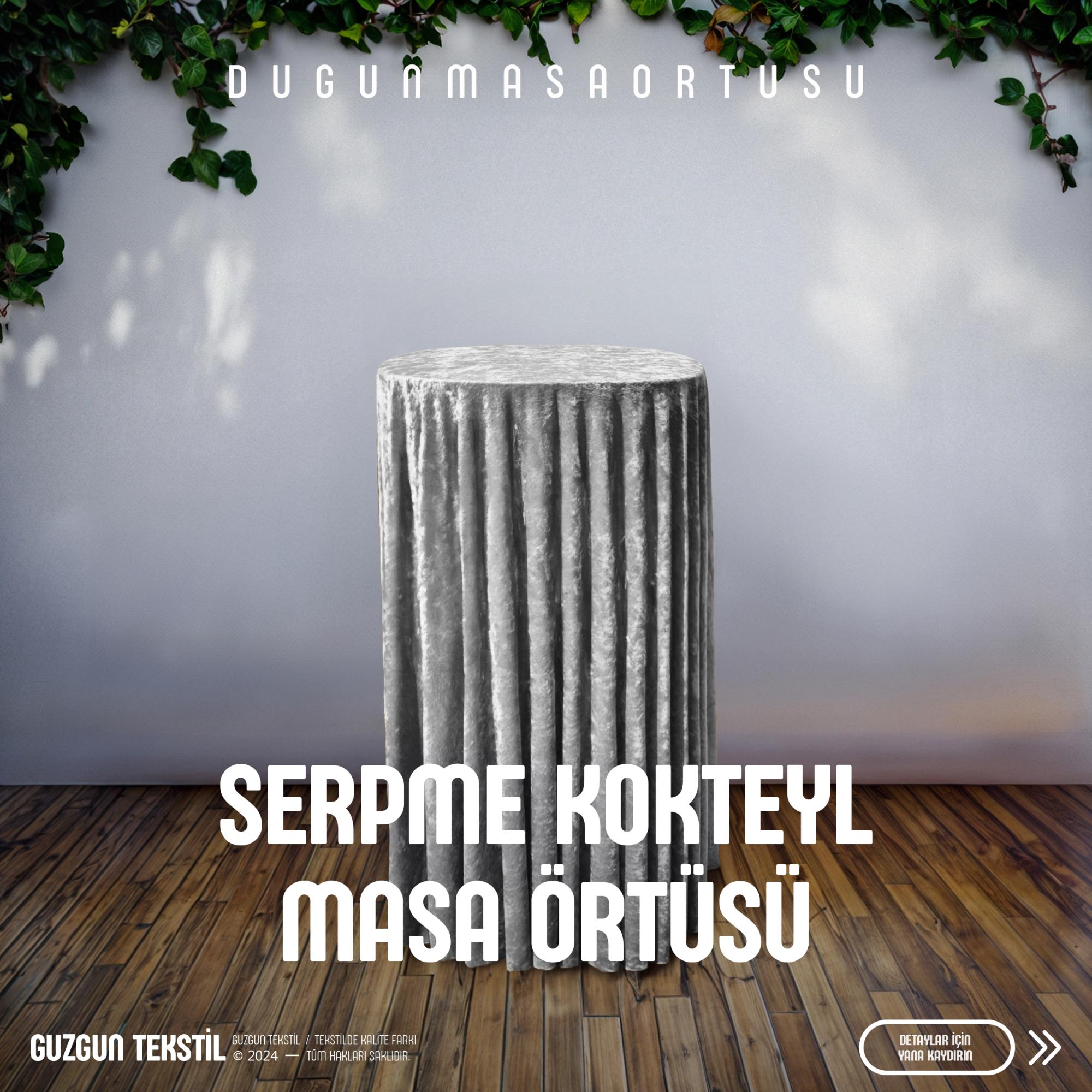 Serpme Bistro Masa Örtüsü - Açık Gri