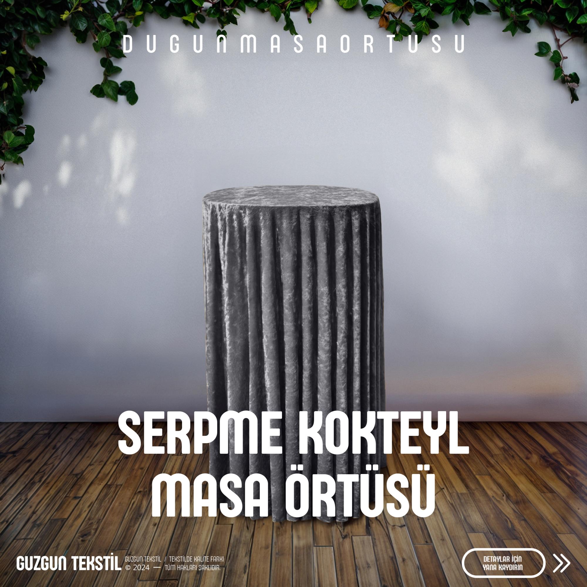 Serpme Bistro Masa Örtüsü - Gri