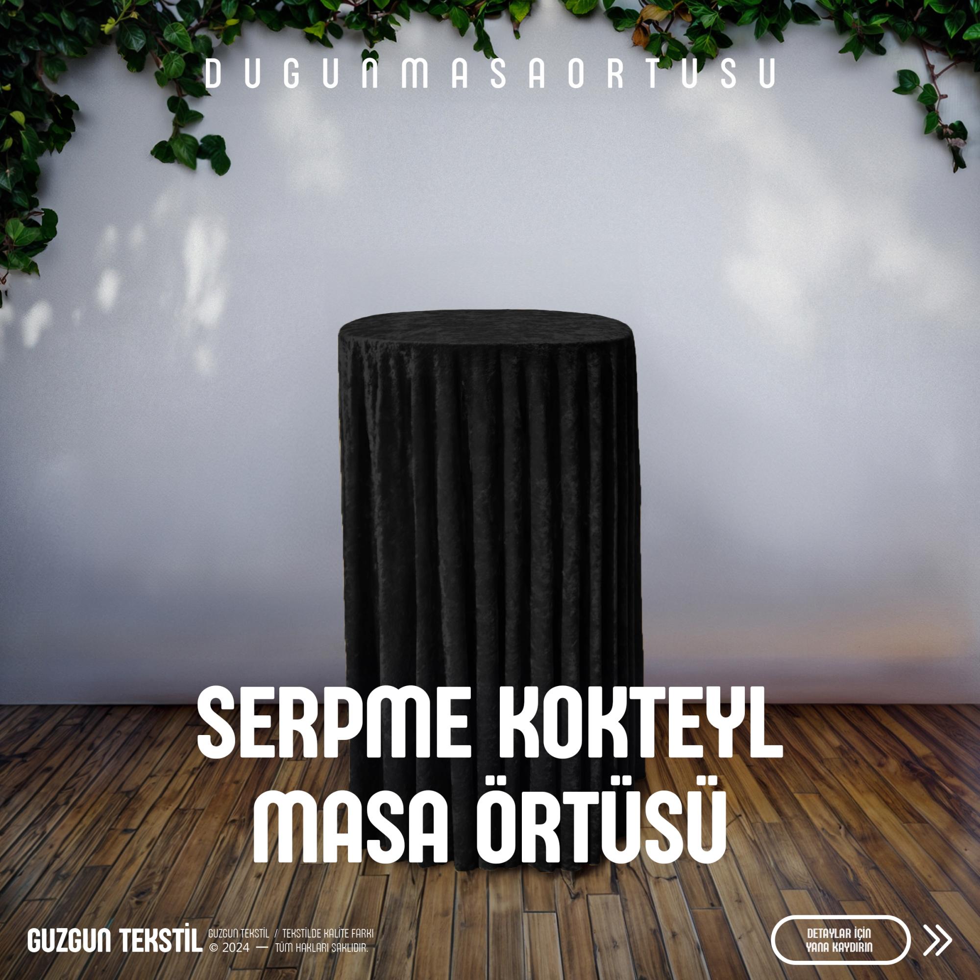 Serpme Bistro Masa Örtüsü - Siyah